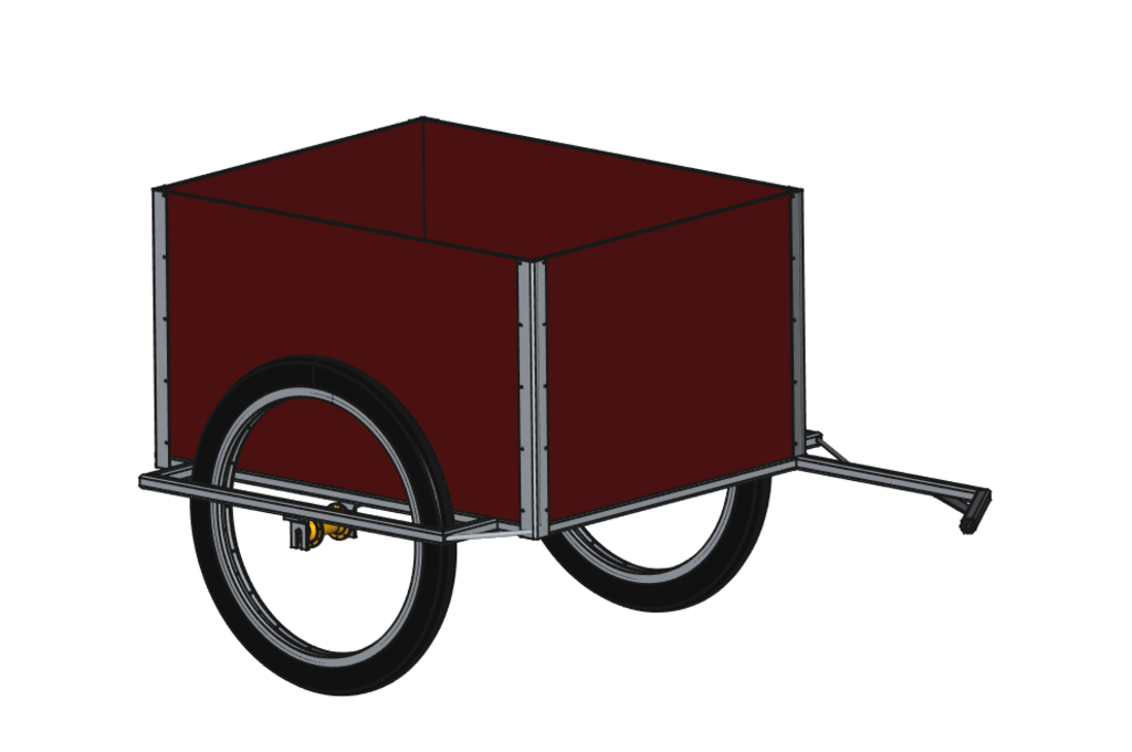 Remorque avec un caisson standard
